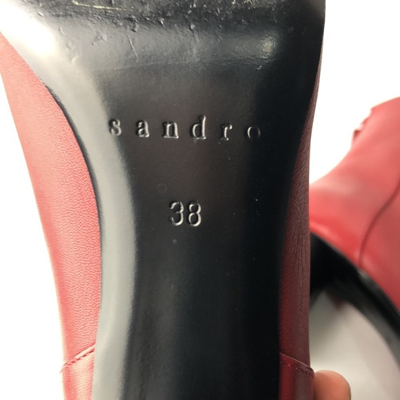 Sandro Sacha Red Healed Ankle Boots - Picture 12 of 14